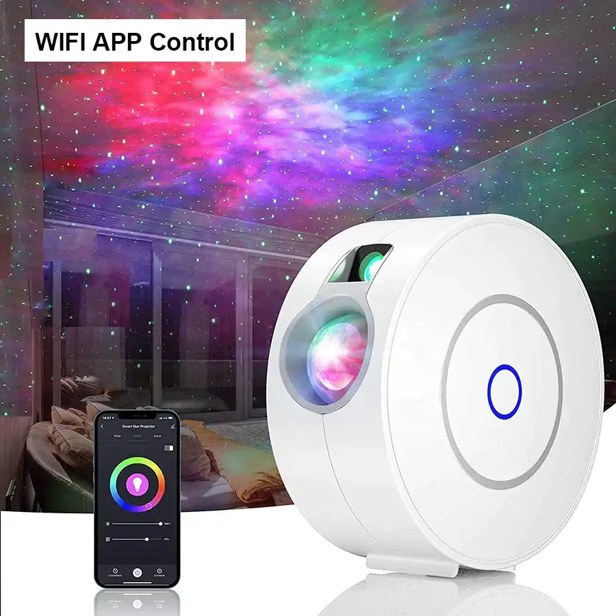 Black aurora galaxy projector night light bedroom smart star lamp