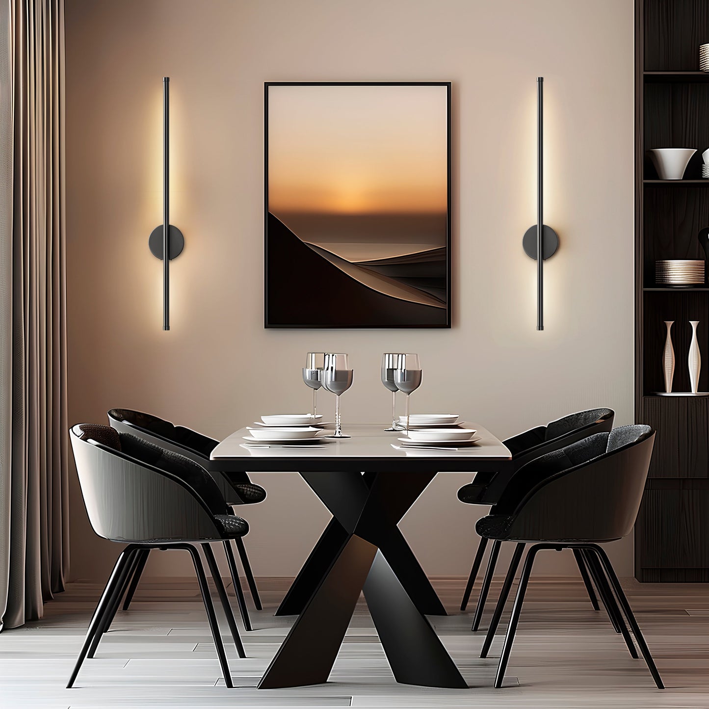 DecorBites™ Black Battery Operated Wall Sconces (SET OF 2)