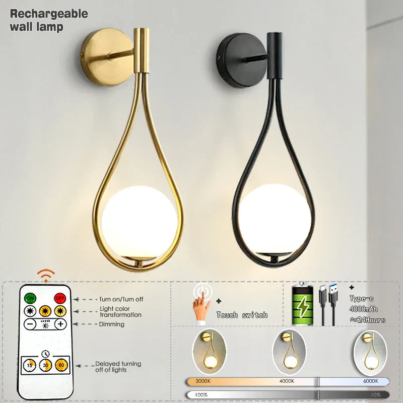 DecorBites™ Black Battery Operated Wall Sconces With Remote