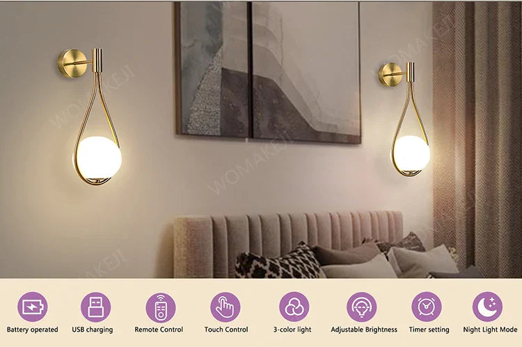 DecorBites™ Black Battery Operated Wall Sconces With Remote