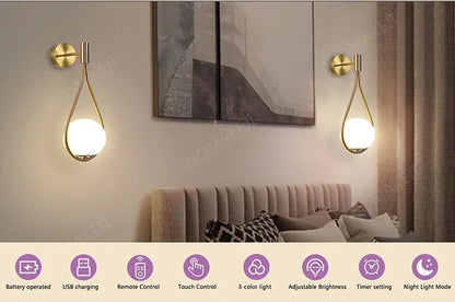 DecorBites™ Black Battery Operated Wall Sconces With Remote