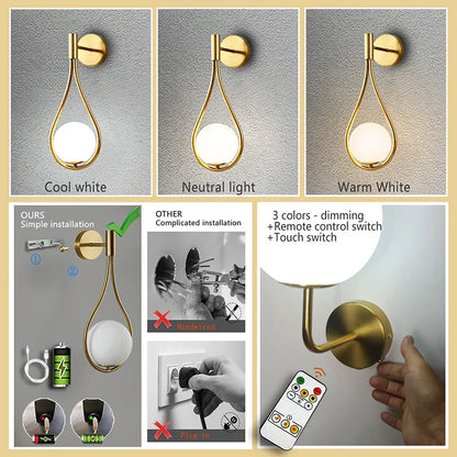 DecorBites™ Black Battery Operated Wall Sconces With Remote