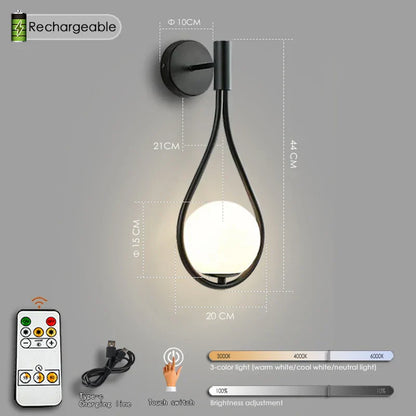 DecorBites™ Black Battery Operated Wall Sconces With Remote