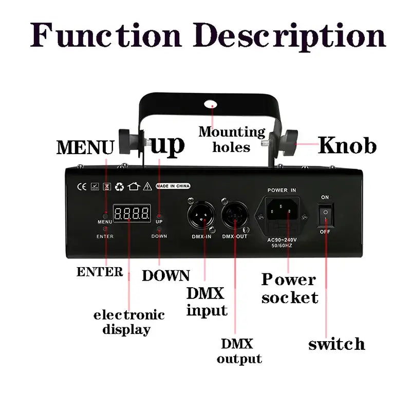 Black beam stroboscope laser music light for living room parties