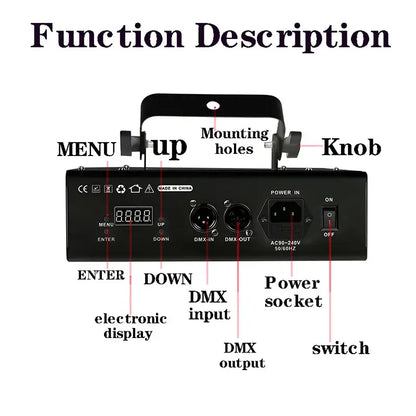 Black beam stroboscope laser music light for living room parties
