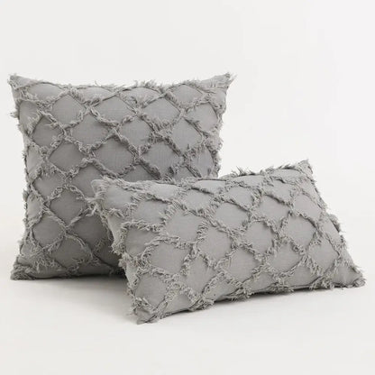 Black boho lumbar pillow cover bedroom textured woven decor