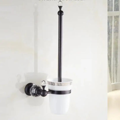 Black brass & crystal bathroom accessories set – bathroom hardware