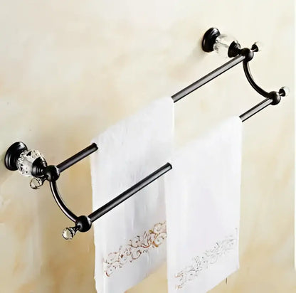 Black brass & crystal bathroom accessories set – bathroom hardware
