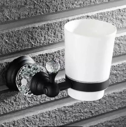 Black brass & crystal bathroom accessories set – bathroom hardware