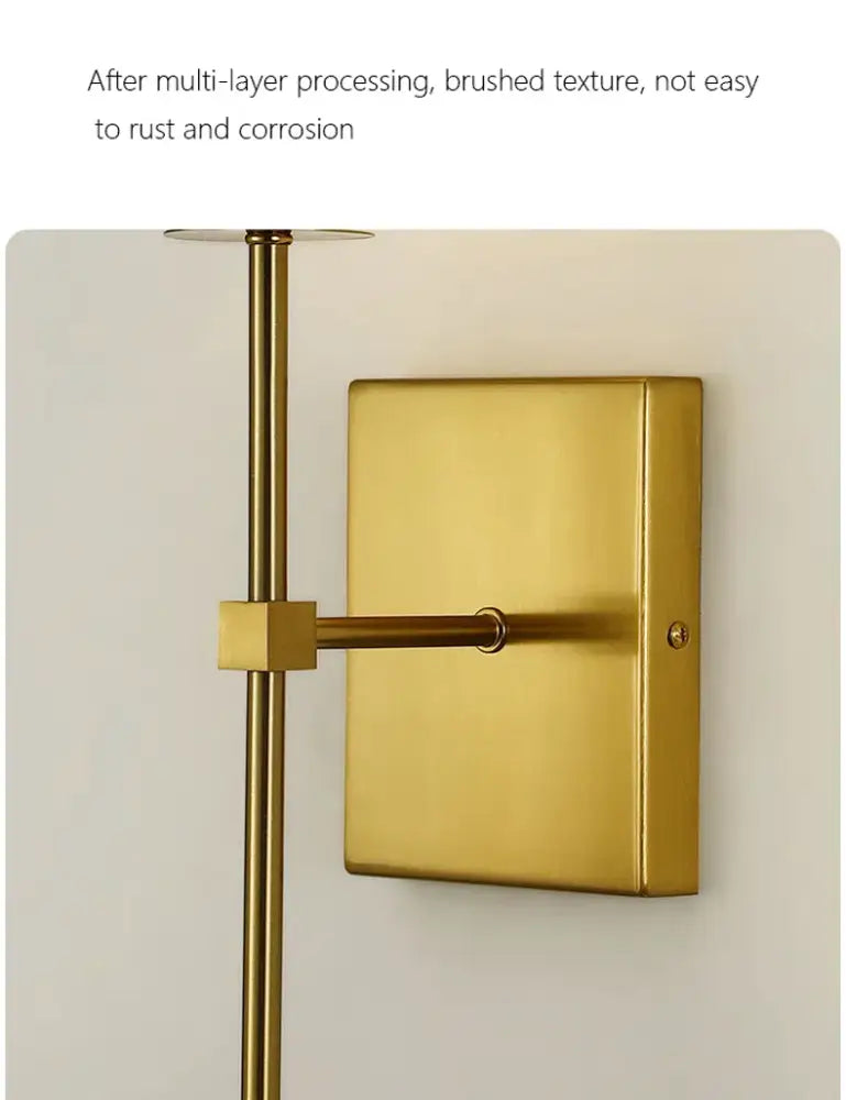 Black brass fabric shade wall sconce bedroom light