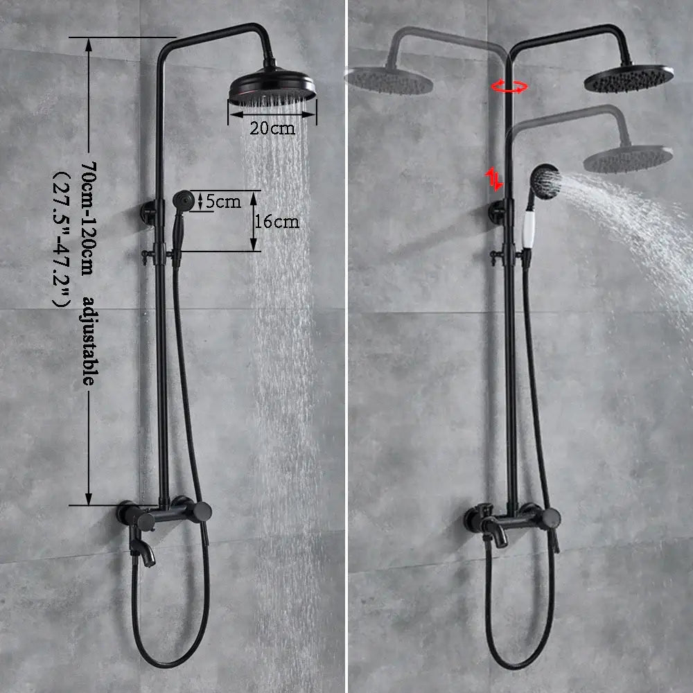 Black bronze bathroom shower set with handheld spray – bathroom