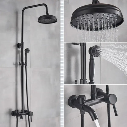 Black bronze bathroom shower set with handheld spray – bathroom