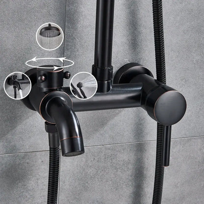 Black bronze bathroom shower set with handheld spray – bathroom