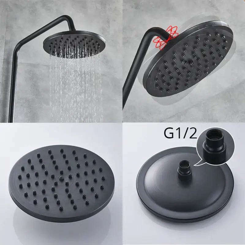 Black bronze bathroom shower set with handheld spray – bathroom
