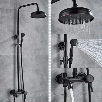 Black bronze bathroom shower set with handheld spray – bathroom