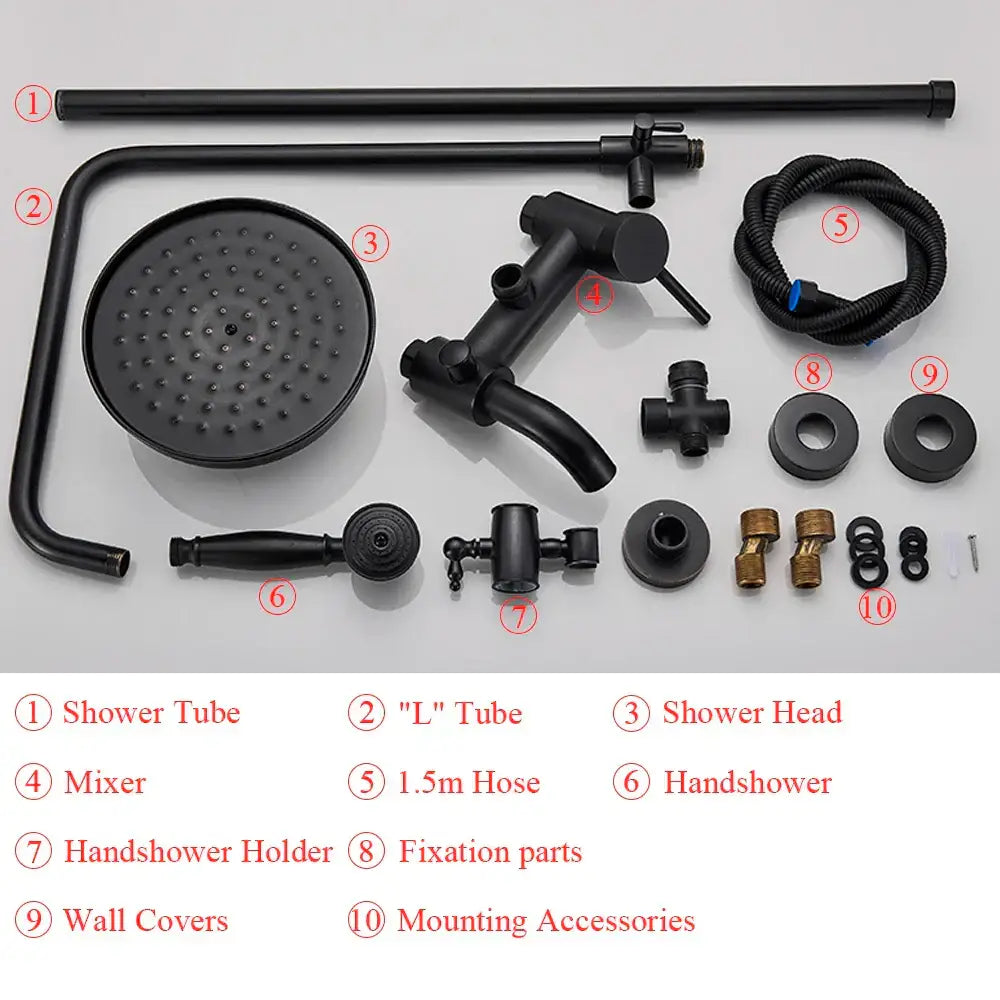 Black bronze bathroom shower set with handheld spray – bathroom