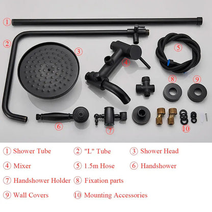 Black bronze bathroom shower set with handheld spray – bathroom
