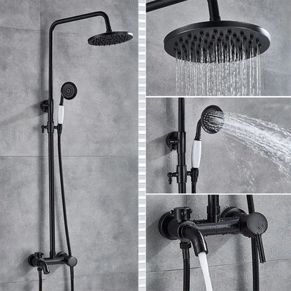 Black bronze bathroom shower set with handheld spray – bathroom