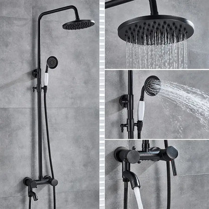 Black bronze bathroom shower set with handheld spray – bathroom