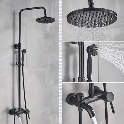 Black bronze bathroom shower set with handheld spray – bathroom