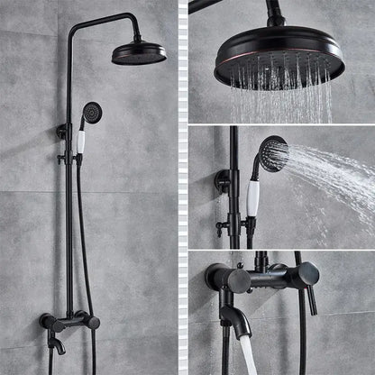 Black bronze bathroom shower set with handheld spray – bathroom