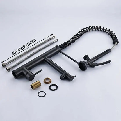 Black bronze kitchen mixer faucet with pull down spray head
