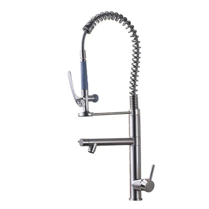 Black bronze kitchen mixer faucet with pull down spray head