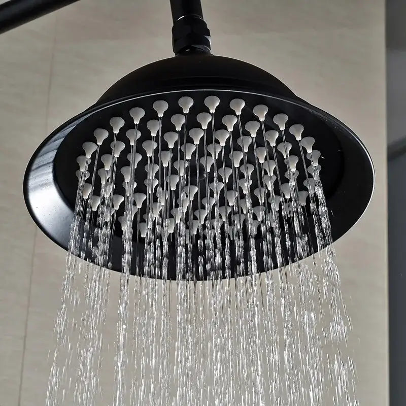 Black bronze rainfall shower faucet set with handheld for bathroom