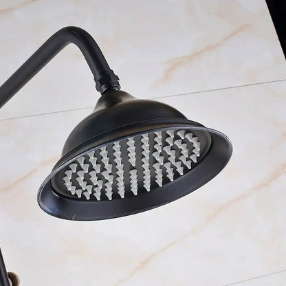 Black bronze rainfall shower mixer tap with handheld spray bathroom