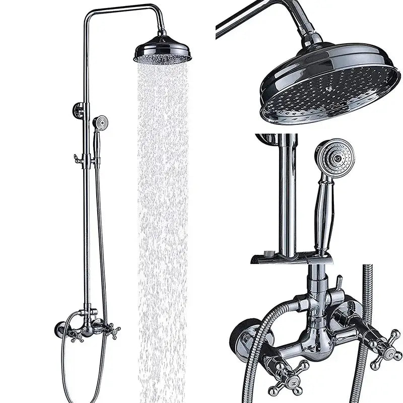 Black bronze rainfall shower mixer tap with handheld spray bathroom