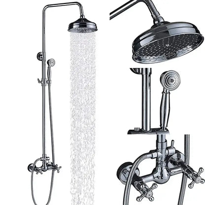 Black bronze rainfall shower mixer tap with handheld spray bathroom
