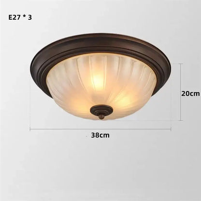 Black bronze ribbed glass ceiling light for kitchen and bedroom