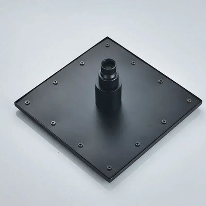 Black bronze square rainfall shower faucet set bathroom wall mount