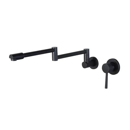 Black brushed gold kitchen pot filler wall mounted dual handle tap