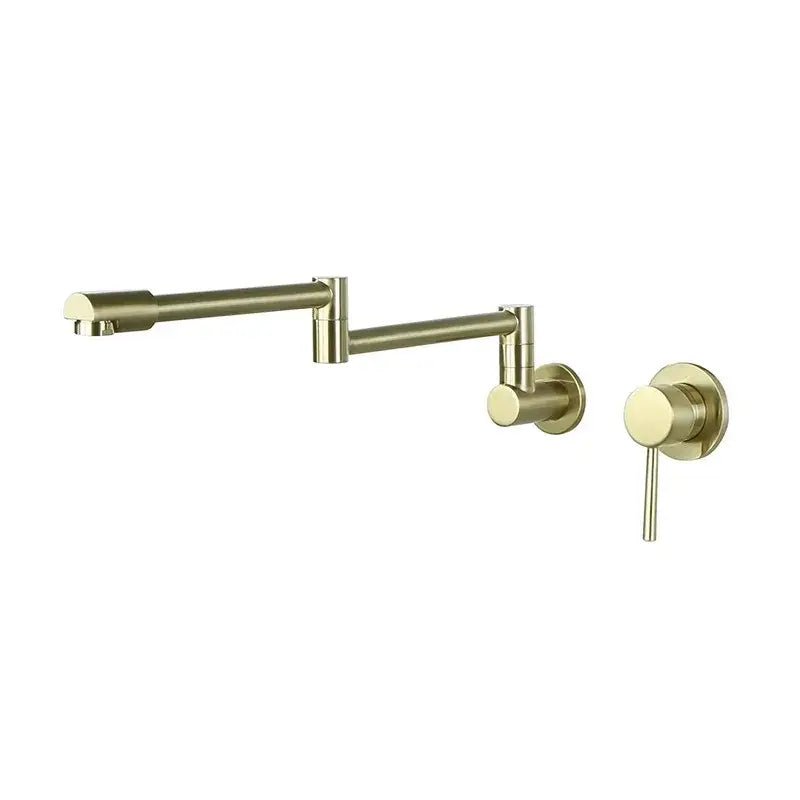 Black brushed gold kitchen pot filler wall mounted dual handle tap