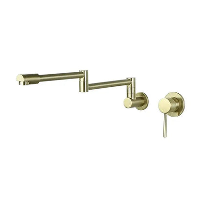 Black brushed gold kitchen pot filler wall mounted dual handle tap