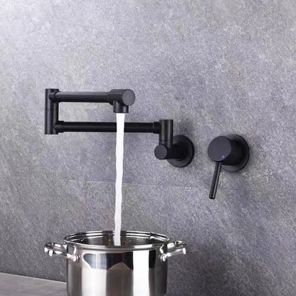 Black brushed gold kitchen pot filler wall mounted dual handle tap