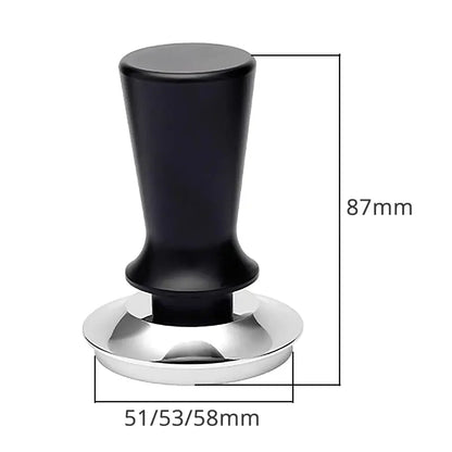 Black calibrated espresso coffee tamper kitchen spring handle tool
