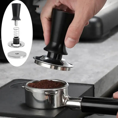 Black calibrated stainless steel espresso tamper set kitchen tool