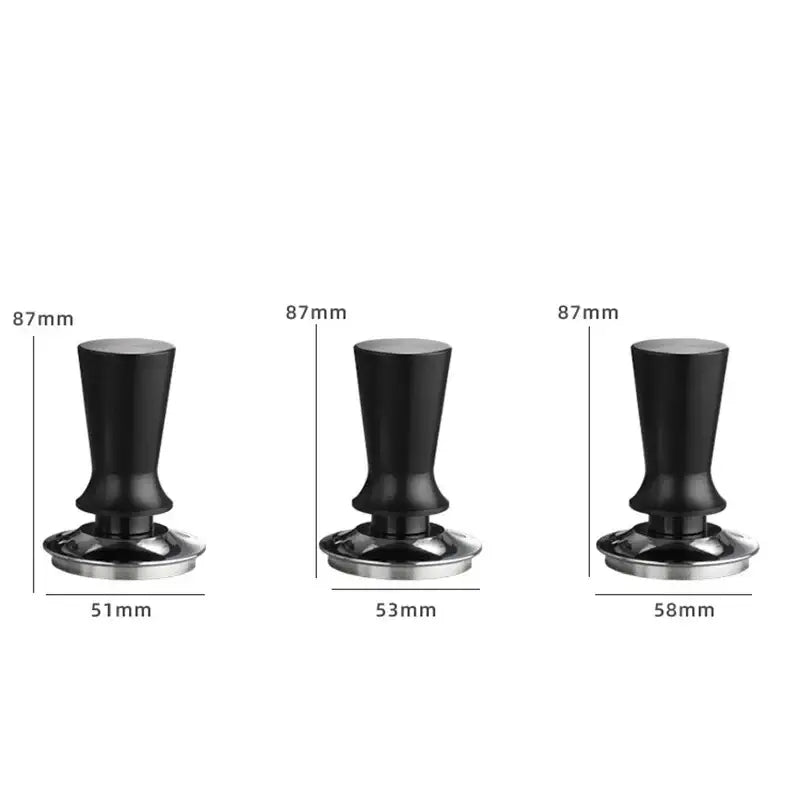 Black calibrated stainless steel espresso tamper set kitchen tool