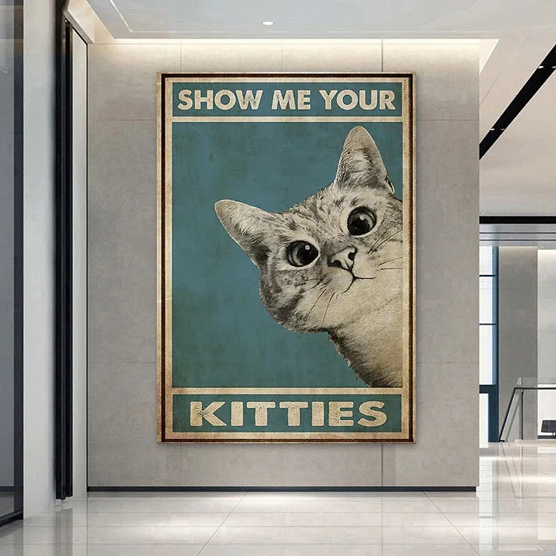 DecorBites™ Black Cat Reading Music Poster for Home Decor