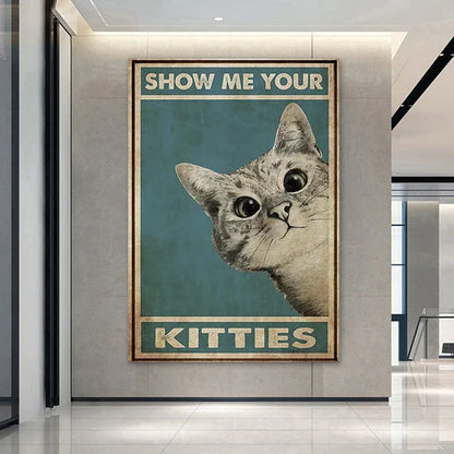 DecorBites™ Black Cat Reading Music Poster for Home Decor