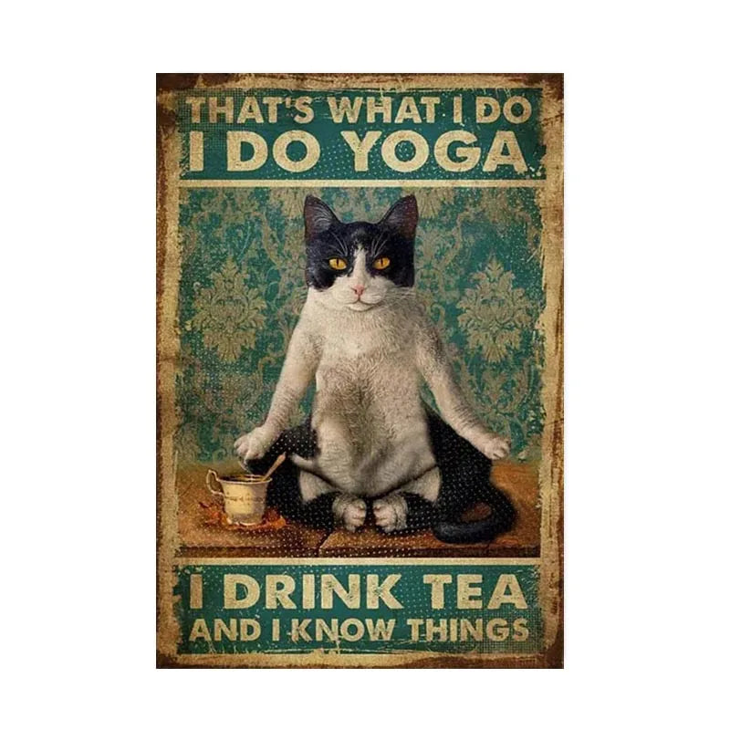 DecorBites™ Black Cat Reading Music Poster for Home Decor