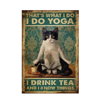 DecorBites™ Black Cat Reading Music Poster for Home Decor