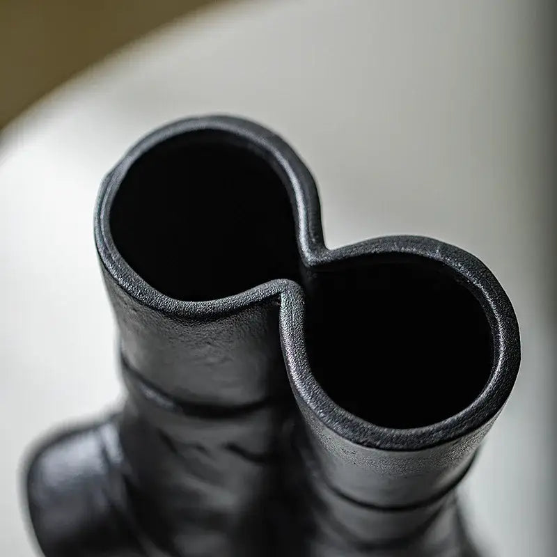Black ceramic ballet shoes vase bedroom decor