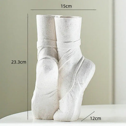 Black ceramic ballet shoes vase bedroom decor