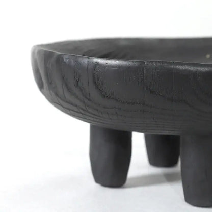 Black ceramic imitation wood grain corner tray kitchen bowl