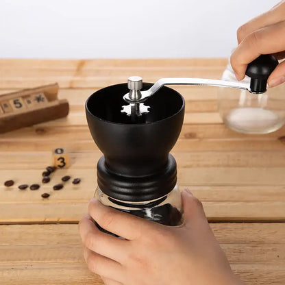 Black ceramic hand rocking coffee grinder kitchen manual mill