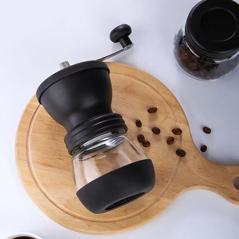 Black ceramic hand rocking coffee grinder kitchen manual mill