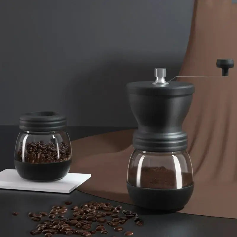 Black ceramic hand rocking coffee grinder kitchen manual mill